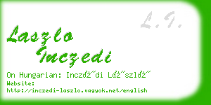 laszlo inczedi business card